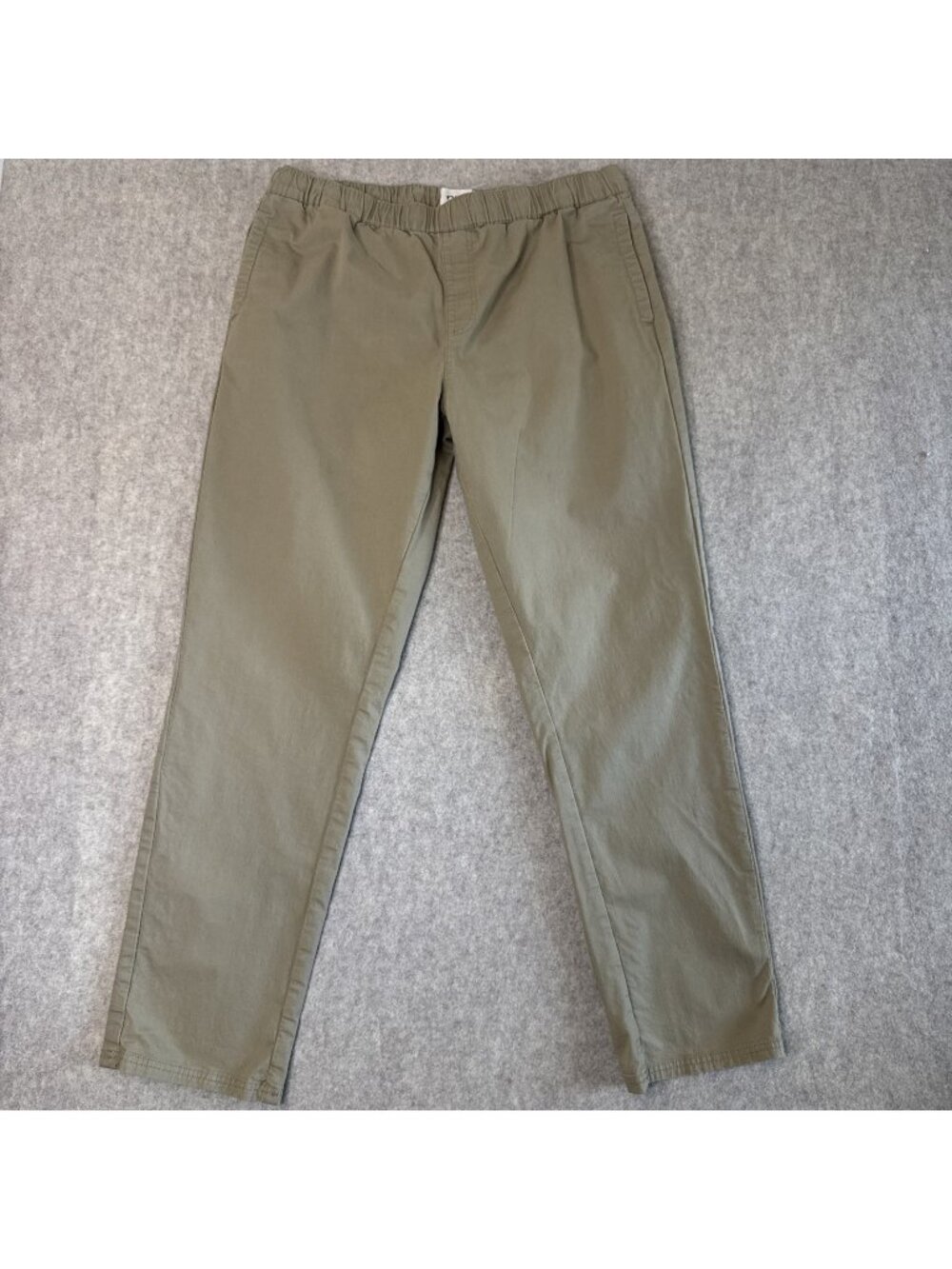 Pact Organic Cotton Twill Drawstring Pants Men's XL Tan Elastic Waist Slim Fit